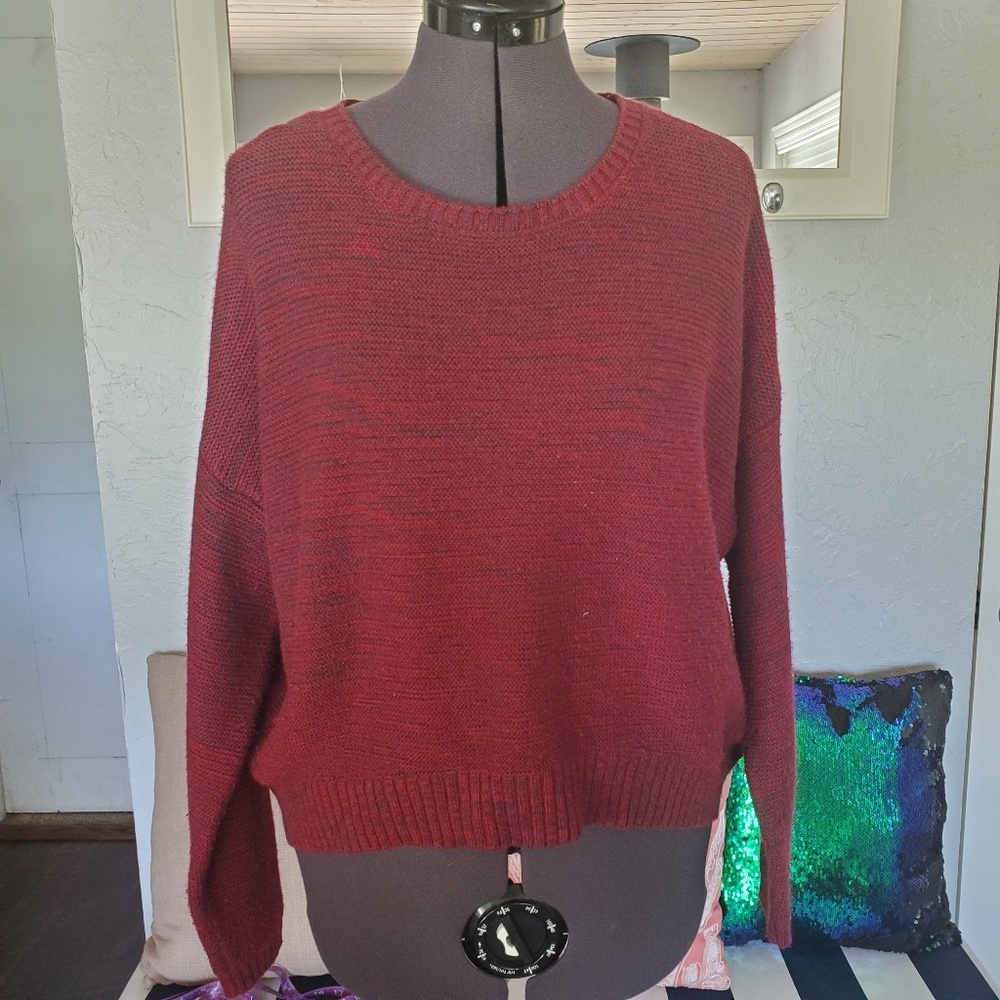 Mossimo Loose Cozy Maroon Knit Pullover